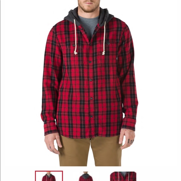 Vans | Shirts | Vans Red Flannel Hoodie 